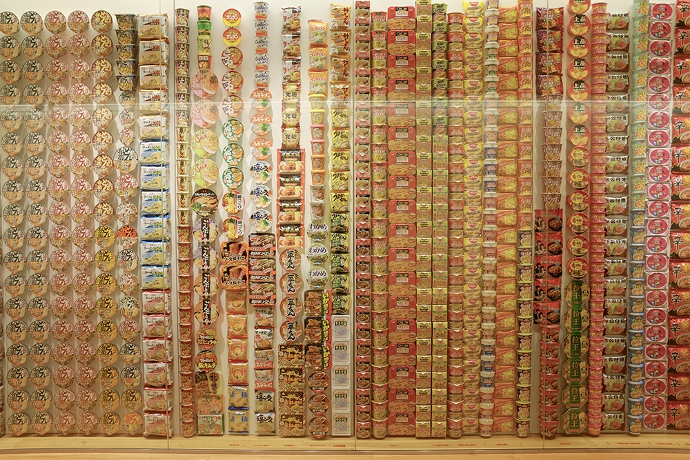 Vintage products and packaging at the Cup Noodle Museum in Yokohama