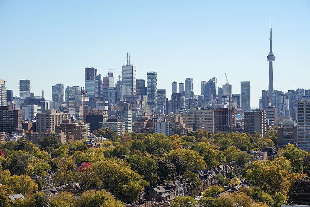 The view of Toronto from the tower at Casa Loma