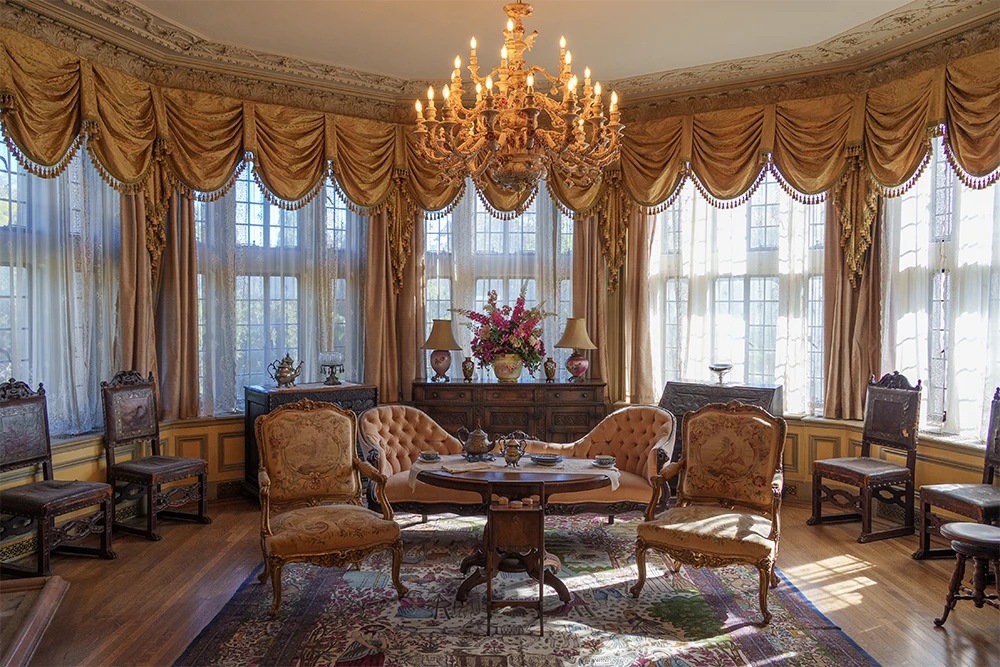 One of the bedrooms in Casa Loma in Toronto