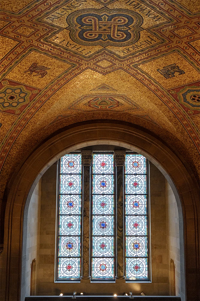 Golden mosaic dome inside the ROM in Toronto