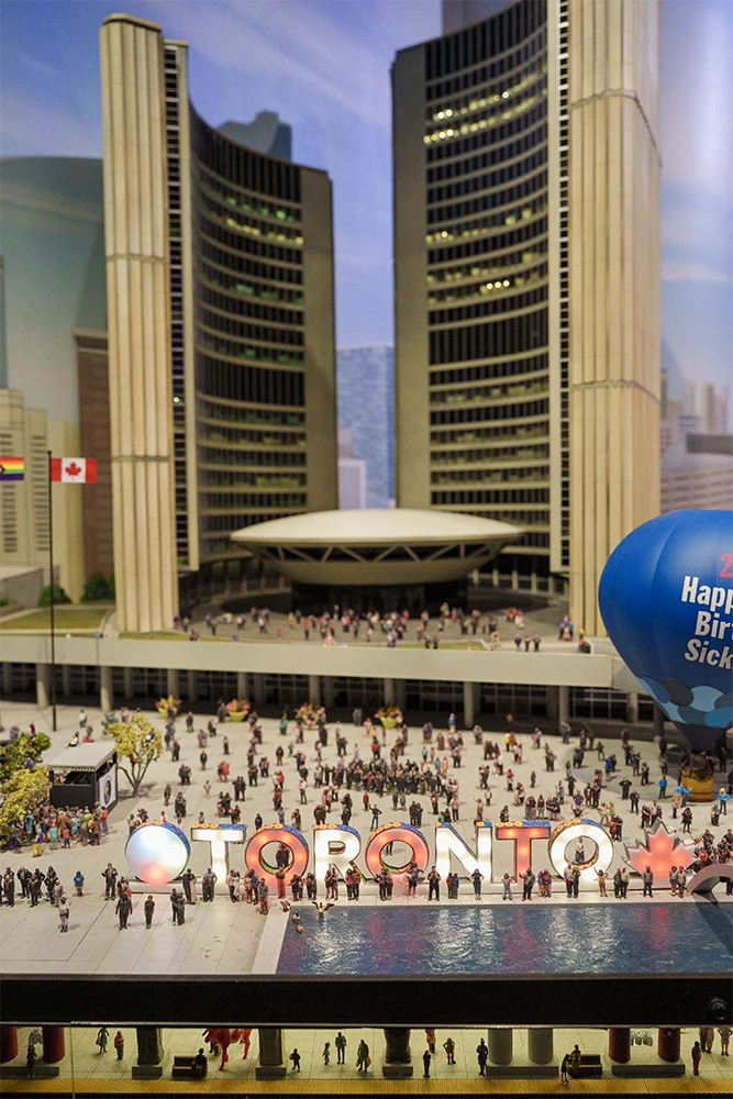The Toronto sign and City Hall at Little Canada