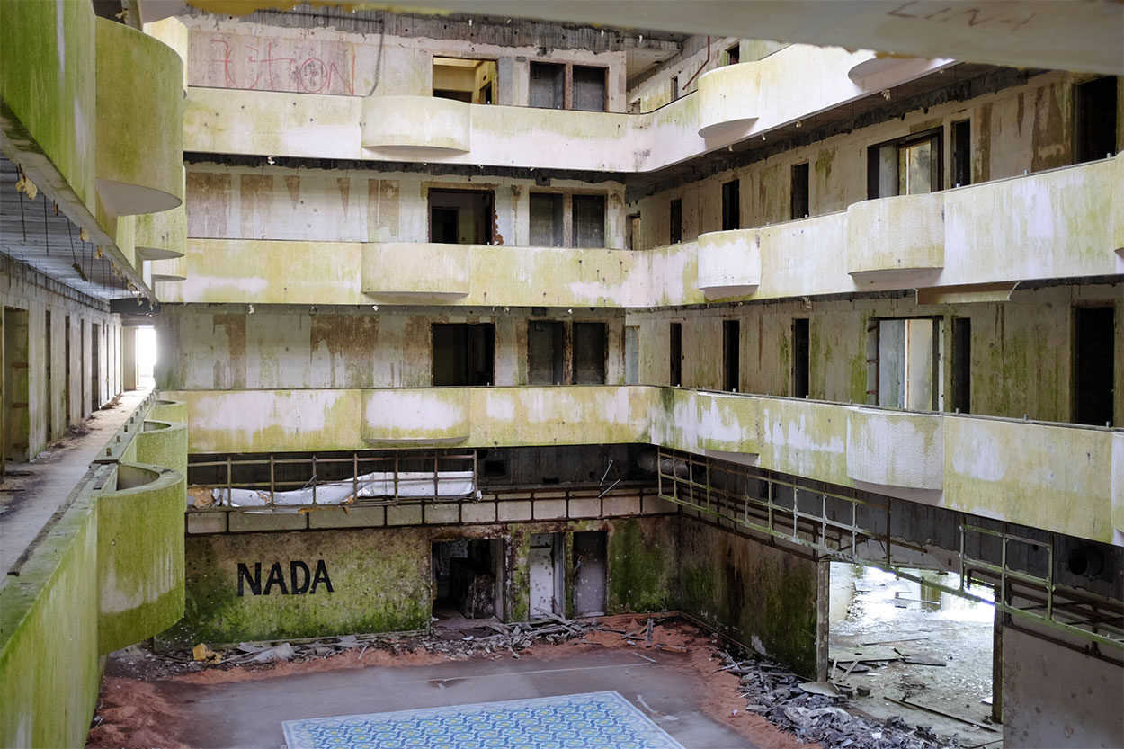 The interior of the abandoned hotel Monte Palace in Sao Miguel, the Azores