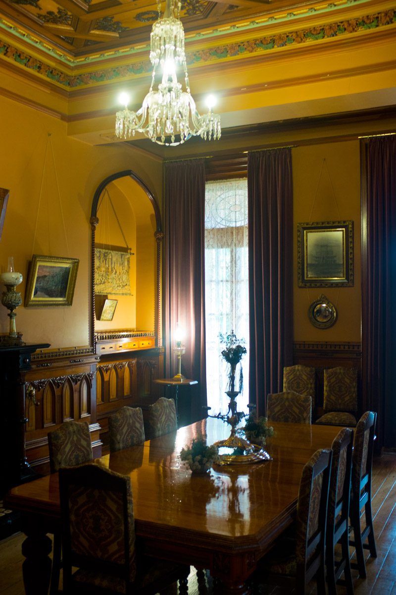 The dining room inside Larnach Castle Dunedin