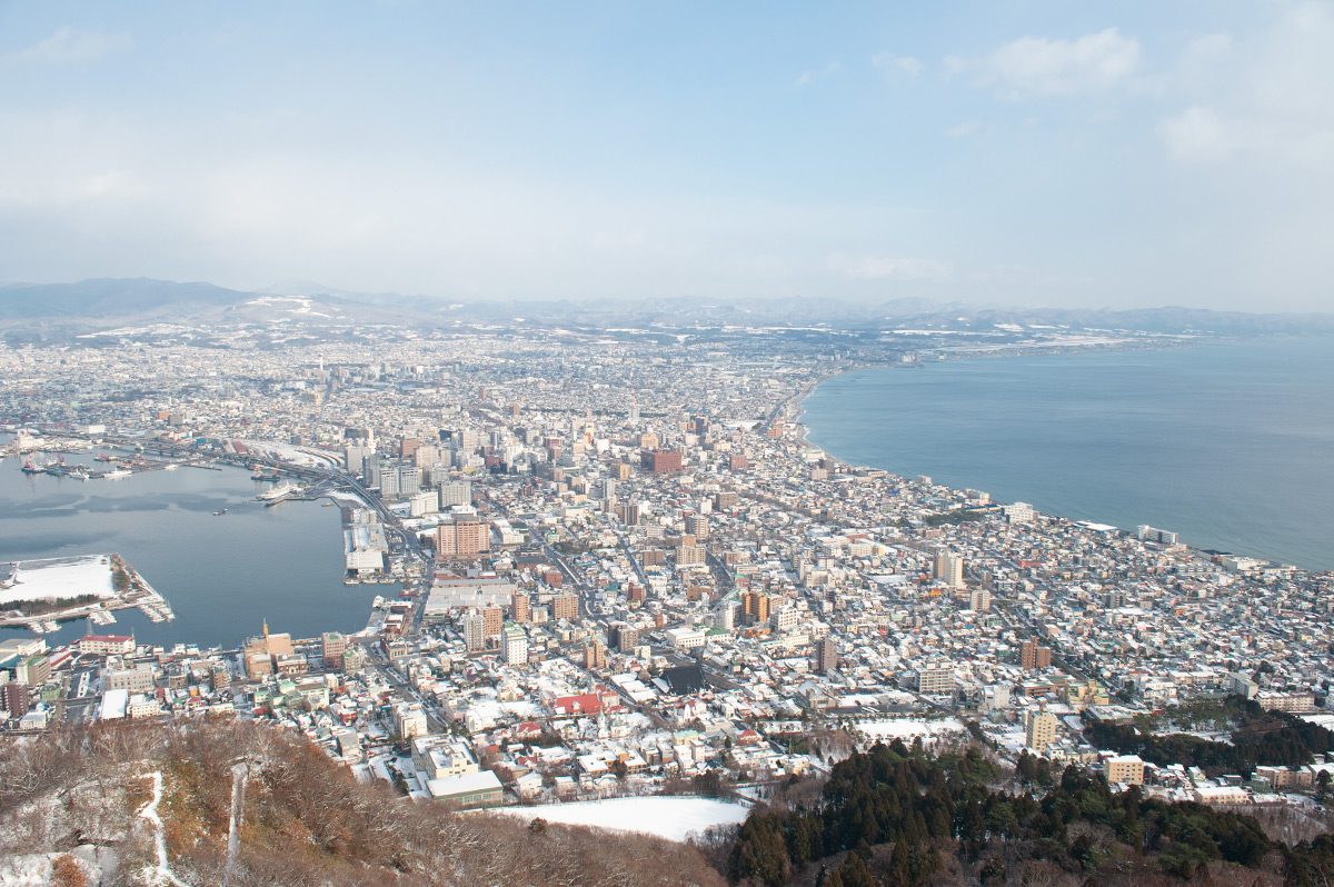 The view from Mount Hakodate in Japan
